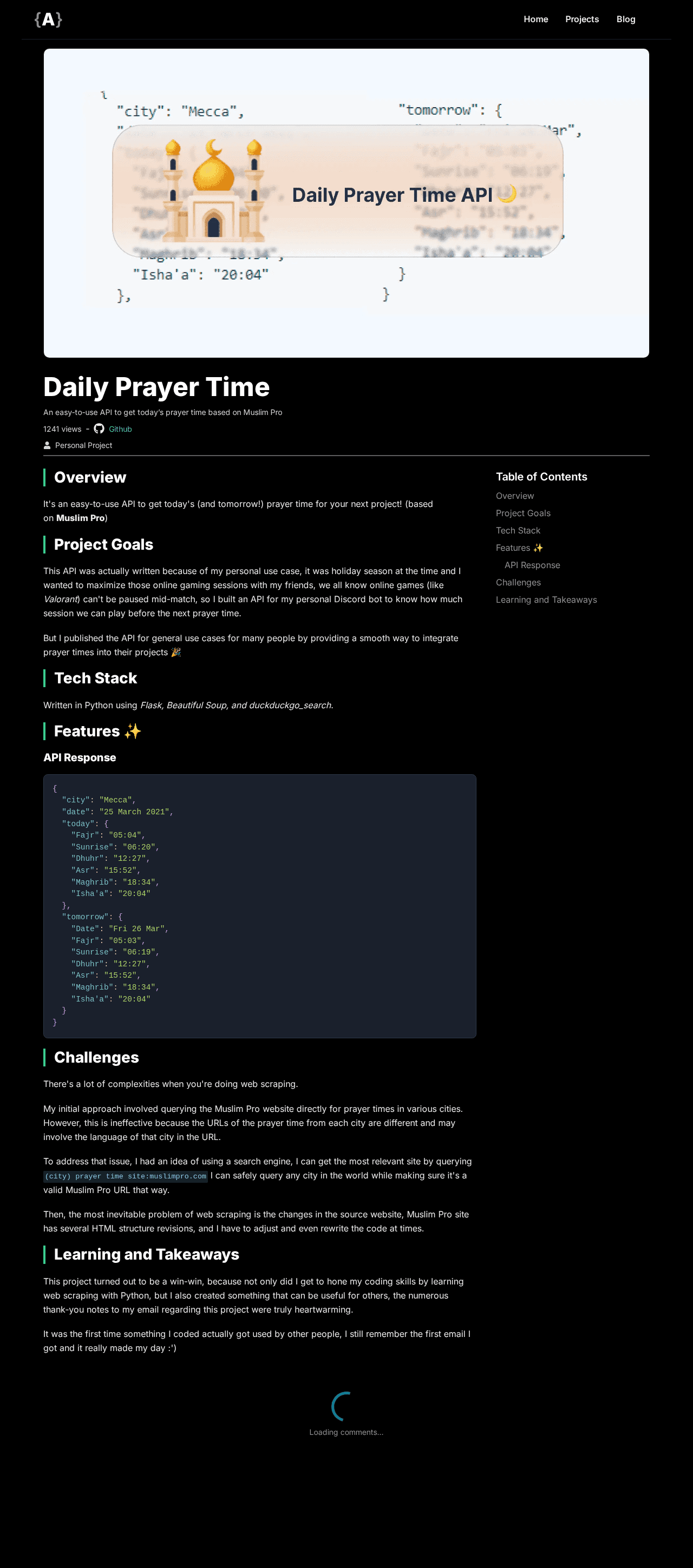 Prayer Time Api